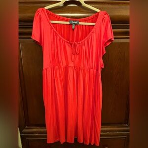 ModCloth Red Knit 70's Cottagecore Bucolic Beauty Babydoll Dress 1X